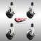 Service Caster 5 Inch 316SS Soft Rubber Swivel 1-3/4 Inch Expanding Stem Caster Set Brake SCC SCC-SS316EX20S514-SRS-TLB-134-4 - alternate 2